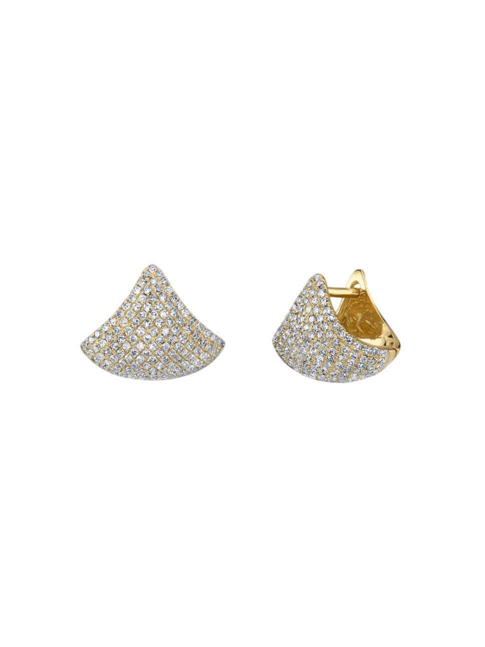 Small Apse Earrings with White Pavé Diamonds photo